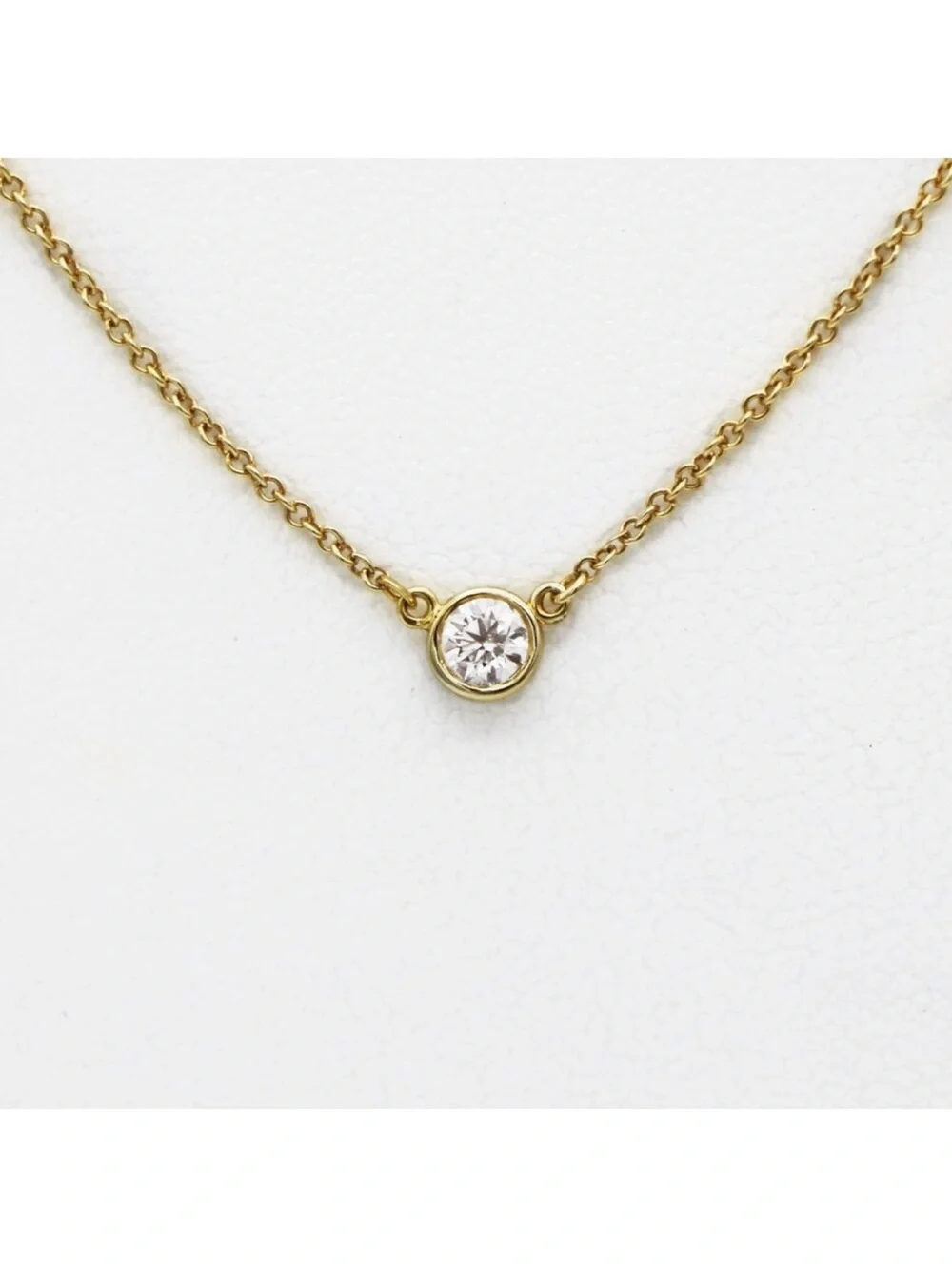 Tiffany & Co. Authentic Diamonds by the Yard Solitaire Necklace 18K Yellow Gold